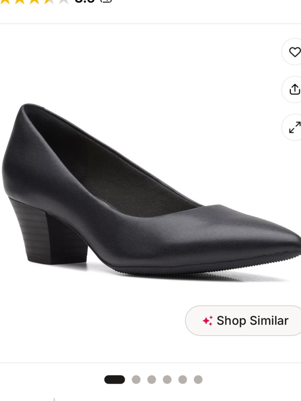 Clarks Collection Teresa Step Black Leather Dress Pumps - Picture 2 of 11